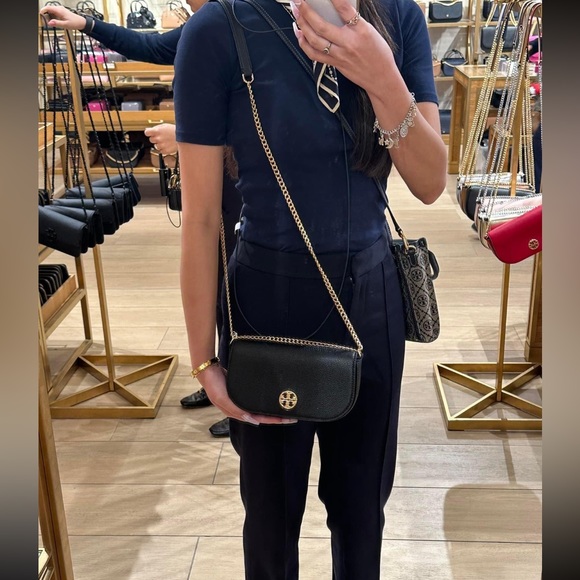 ❌SOLD❌ New Tory Burch Pebbled Leather Crossbody Bag Black - Picture 11 of 11